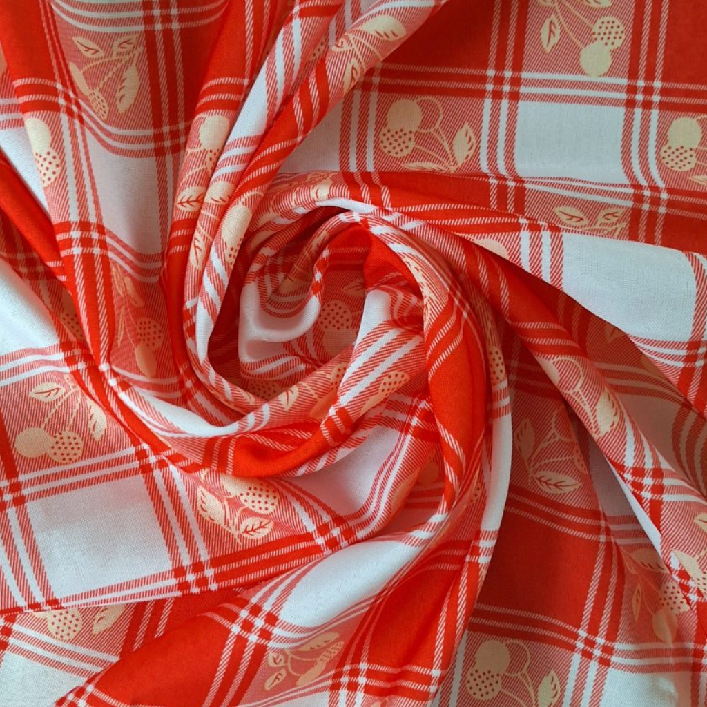 Italiaans tafelkleed, rood wit geblokt, picknick